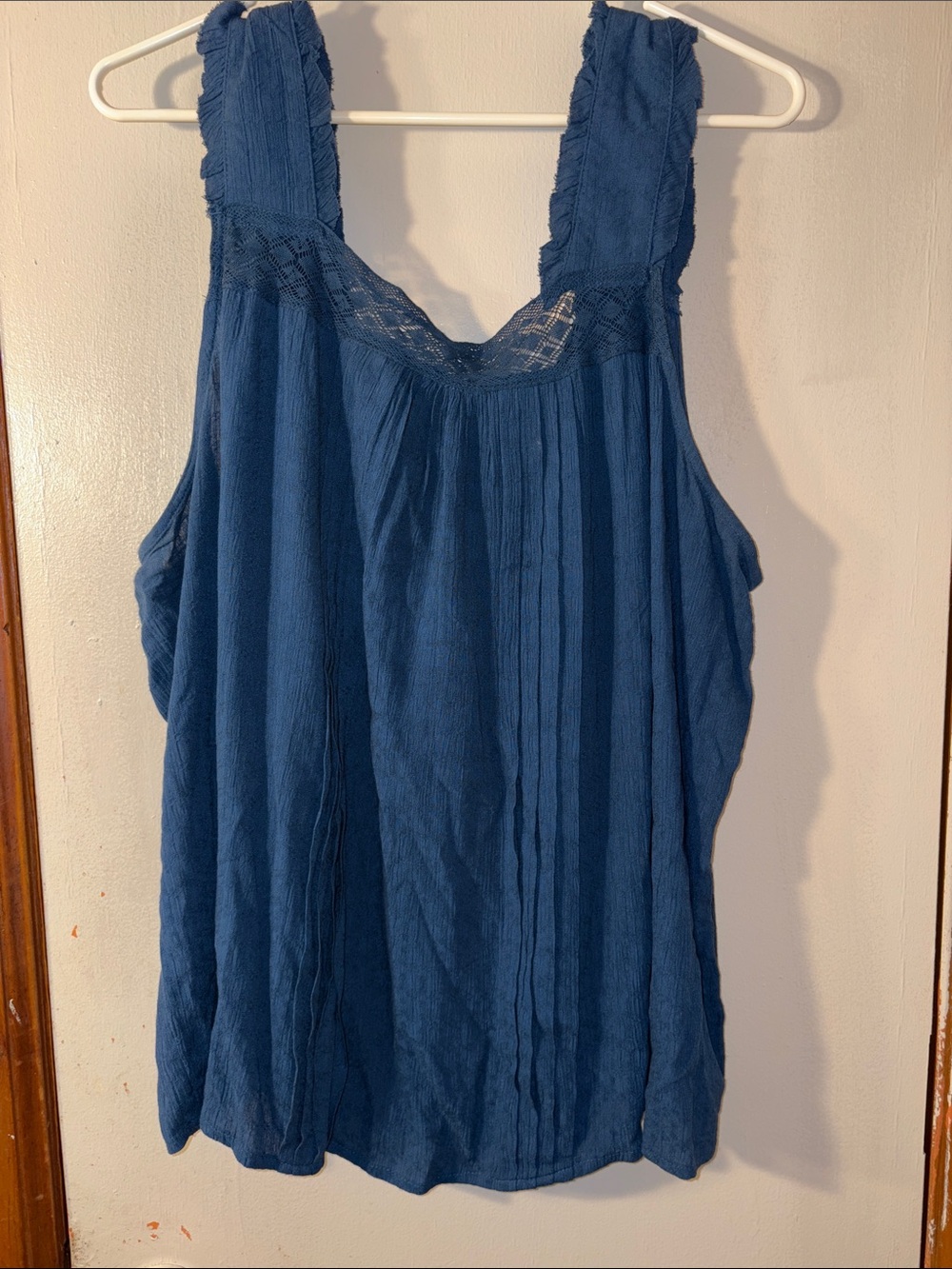 4 items for $25* Maurices Blue Sleeveless Crochet Detail Women's Top